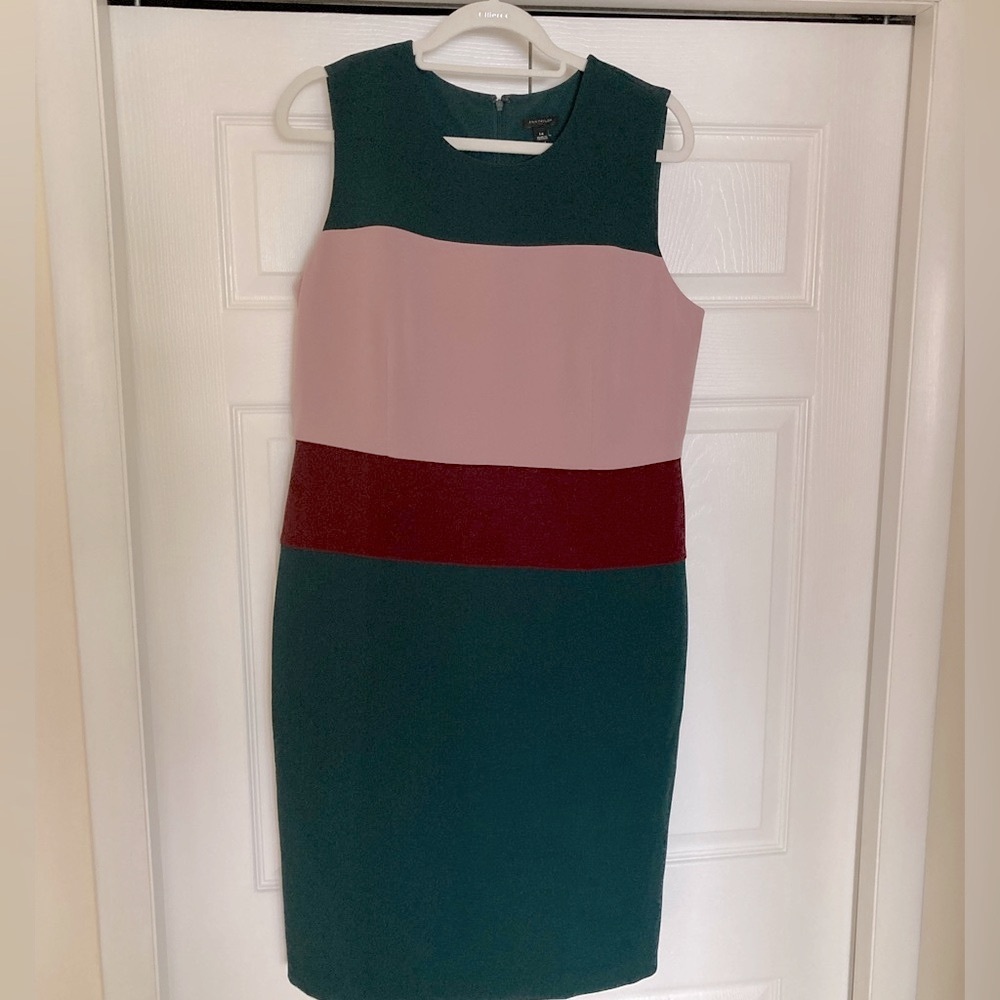 Ann Taylor color block dress size 14